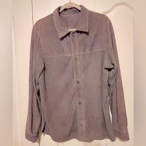 Men’s 100% Suede Button Down Shirt.  Size Large